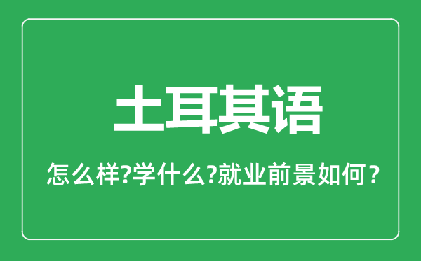 土耳其语专业怎么样,土耳其语专业主要学什么,就业前景怎么样