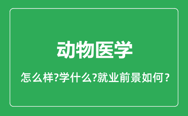 动物医学专业怎么样,动物医学专业就业方向及前景分析