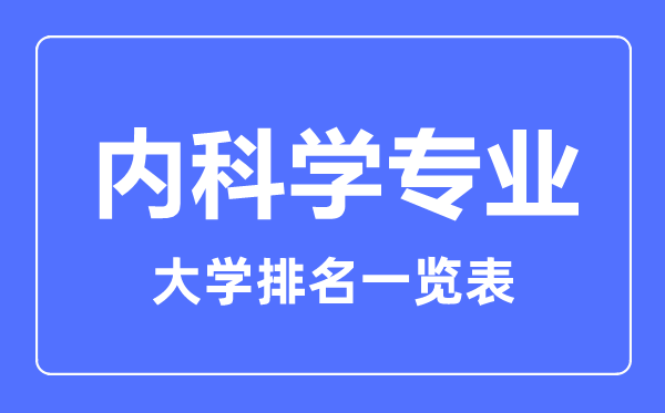 2024年全国内科学专业大学排名一览表