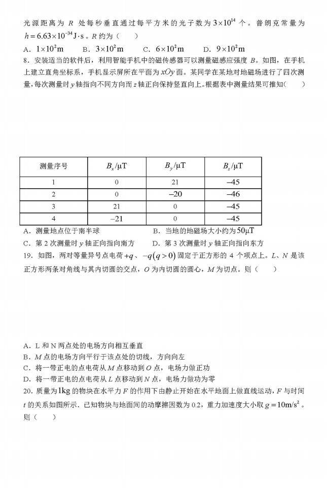 2024年全国乙卷高考理科综合试卷