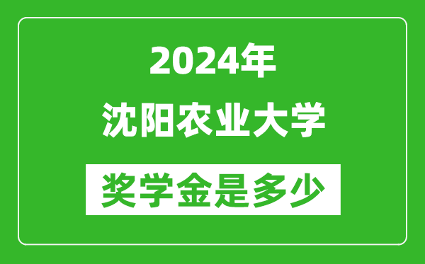 2024年沈阳农业大学奖学金多少钱,覆盖率是多少？