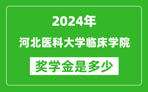 2024年河北医科大学临床学院奖学金多少钱,覆盖率是多少？