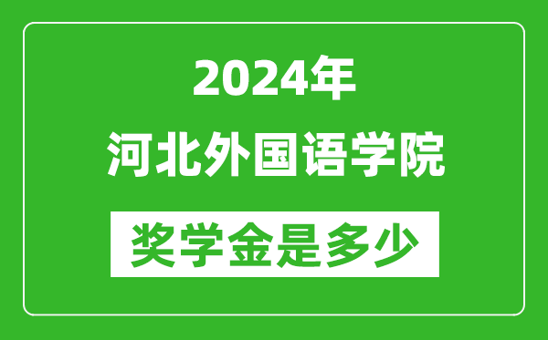 2024年河北外国语学院奖学金多少钱,覆盖率是多少？