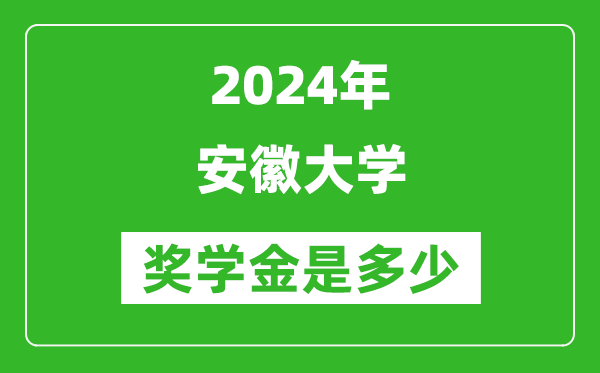 2024年安徽大学奖学金多少钱,覆盖率是多少？