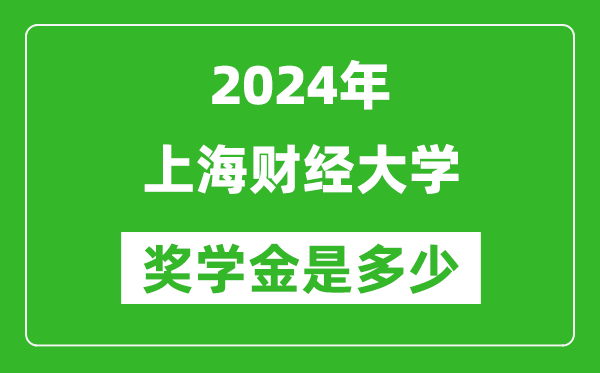 2024年上海财经大学奖学金多少钱,覆盖率是多少？