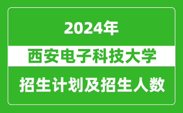 西安电子科技大学2024年在河南的招生计划和招生人数