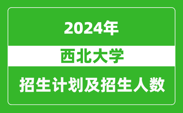 西北大学2024年在河南的招生计划和招生人数