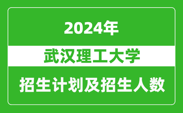 武汉理工大学2024年在河南的招生计划和招生人数