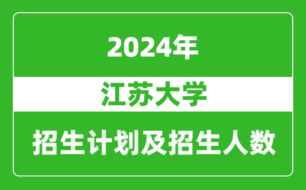 江苏大学2024年在河南的招生计划和招生人数