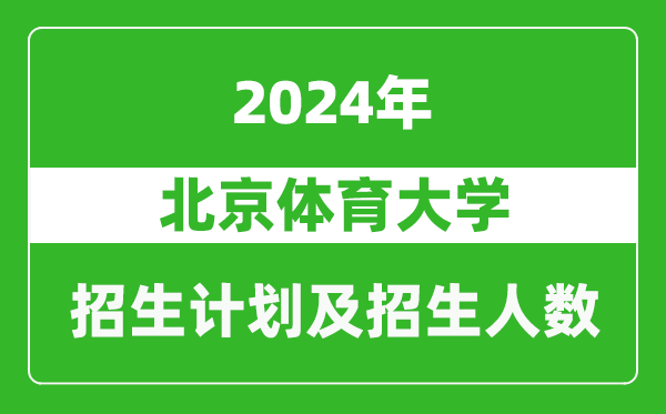 北京体育大学2024年在河南的招生计划和招生人数