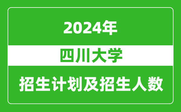 四川大学2024年在天津的招生计划及招生人数