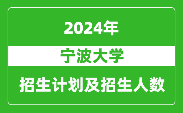 宁波大学2024年在天津的招生计划及招生人数