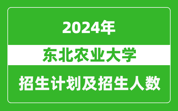 东北农业大学2024年在重庆的招生计划及招生人数