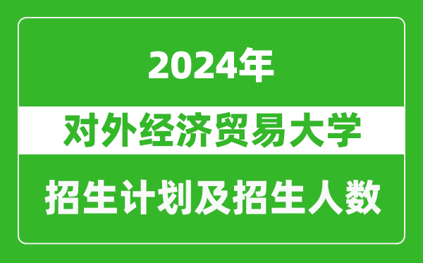 对外经济贸易大学2024年在重庆的招生计划及招生人数