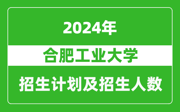 合肥工业大学2024年在上海的招生计划及招生人数