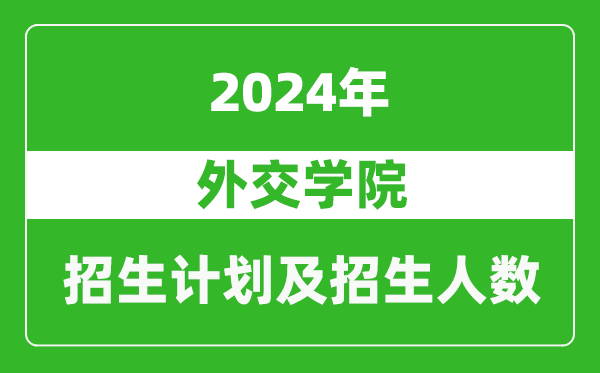 外交学院2024年在北京的招生计划及招生人数