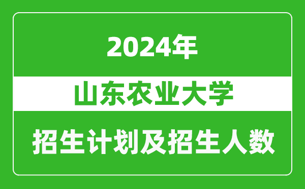 山东农业大学2024年在宁夏的招生计划及招生人数