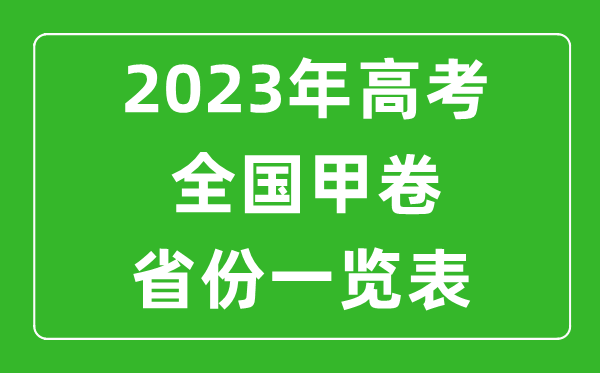 高考全国甲卷省份有哪些,2024年高考用全国甲卷的省份一览表