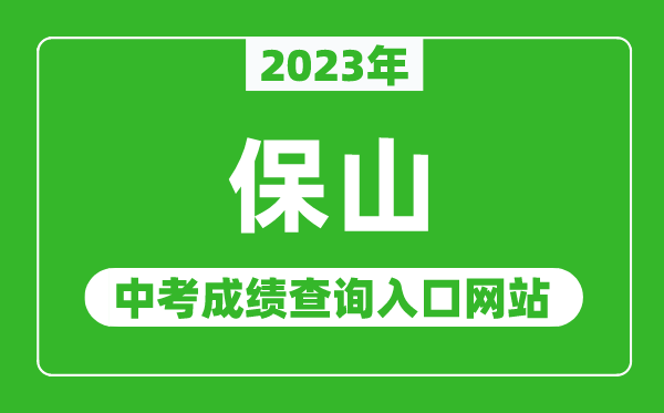 2024年保山中考成绩查询入口网站,保山市人民政府网