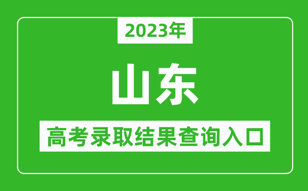 2024年山东高考录取结果查询系统入口官网