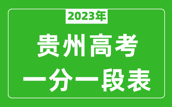 2024年贵州高考一分一段表(文科+理科)