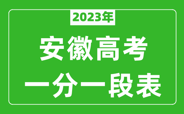 2024年安徽高考一分一段表(文科+理科)