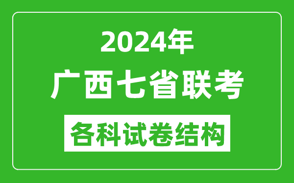 新高考2024年七省联考试卷结构,广西各科试卷结构是怎样的？